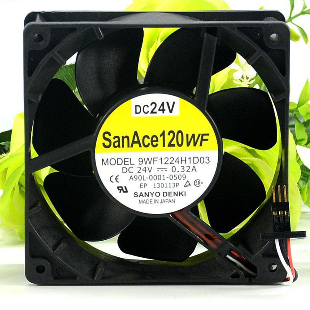 The original Delta AFB1224VHE 24V 0.57A 12cm120*120*38 2 wire converter cooling fan