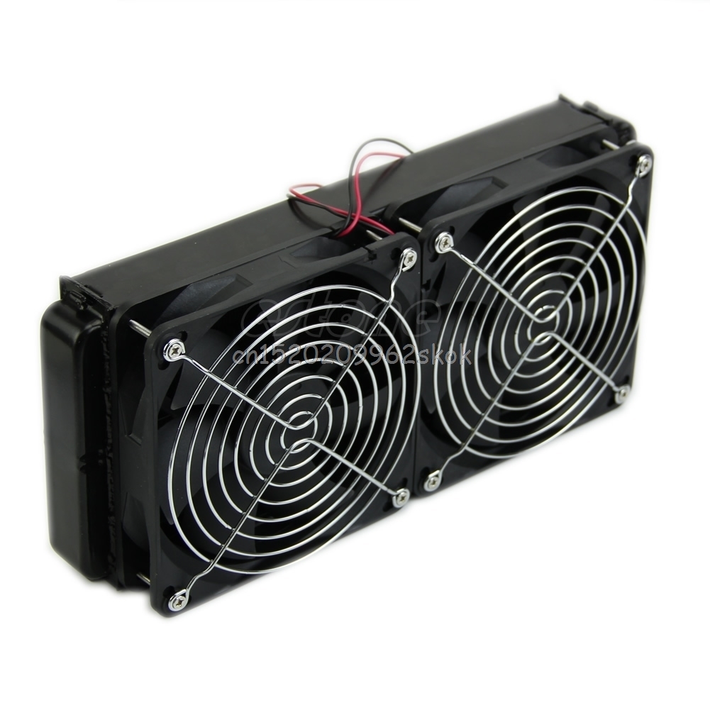 Computer Accessories 1pc 240mm Aluminum Computer Radiator Water Cooling Cooler 2 Fans For CPU Heatsink #H029#