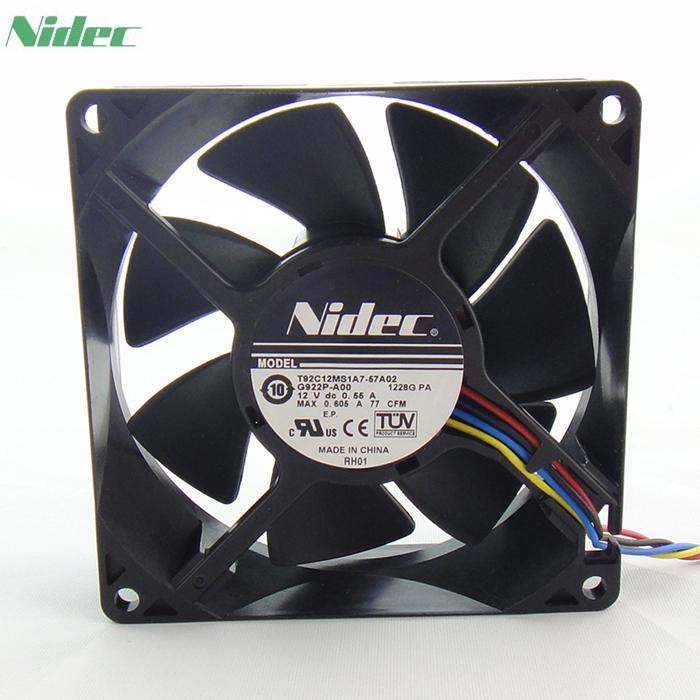 Original Nidec T92C12MS1A7-57A02 9232 90mm 9cm DC 12v 0.35a t92t12ms3a7-57a03 V67MK-A00 2Y16G case cooling fan