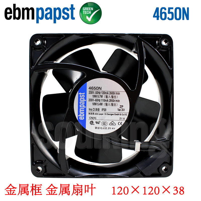 New Original EBM PAPST 4650N 4656N 4650N-465 AC230V 120/110mA 19/18W 120*120*38MM Full Metal Cooling fan