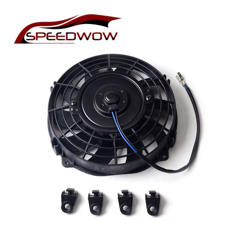 SPEEDWOW Universal 7" Motor Engine Radiator Oil Cooler Cooling Electric Pull Push Fan Radiator Engine Cooling Fan 12V 80W