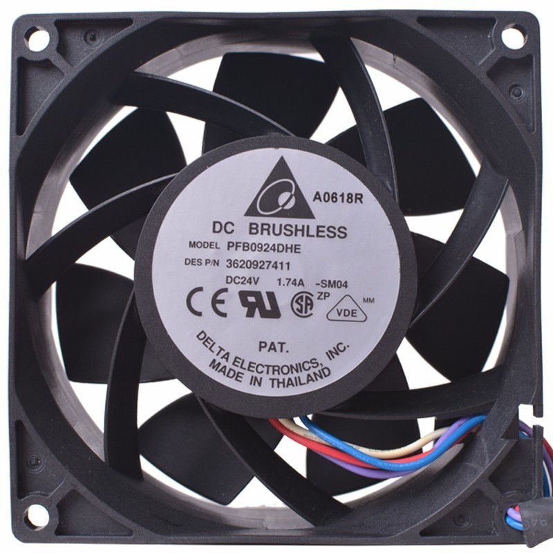 Original Delta PFB0924DHE 9038 9238 9cm DC 24V 1.74A Server Inverter Cooling fan
