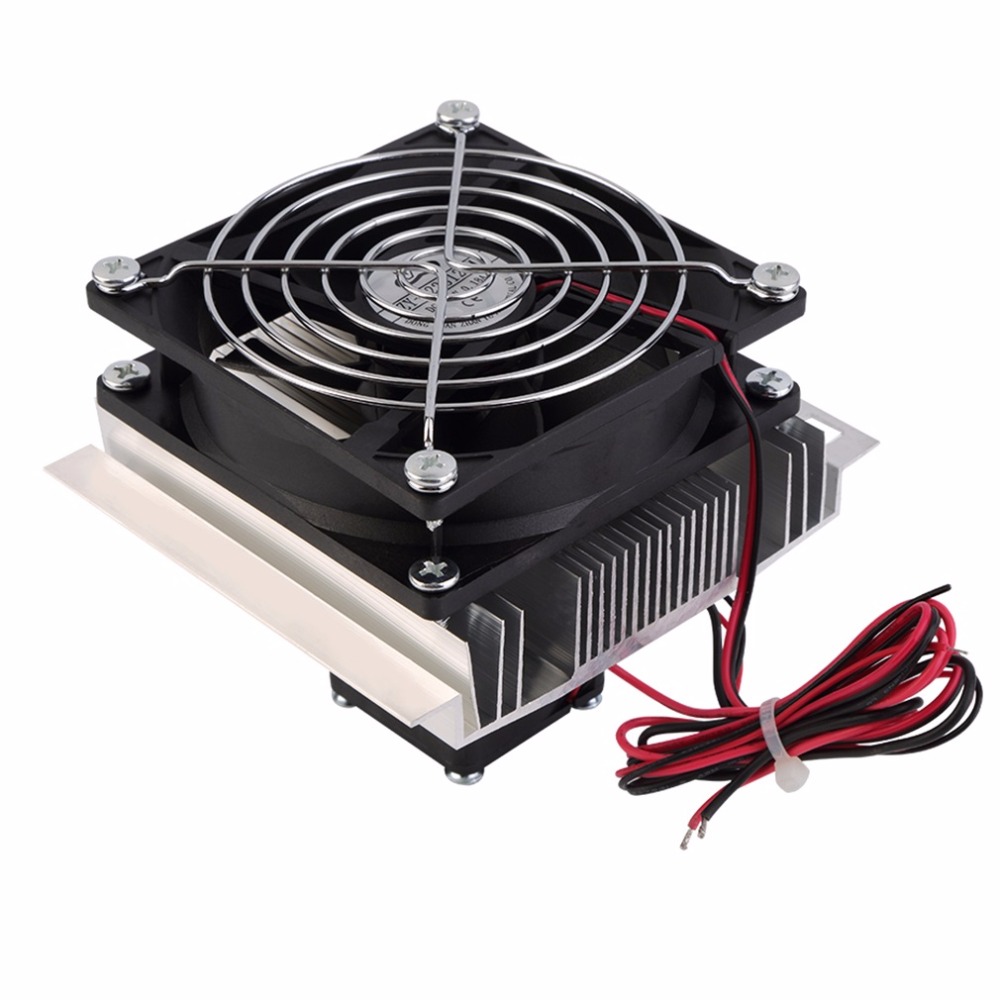 60W Thermoelectric Peltier Cooler Refrigeration Semiconductor Cooling System Kit Cooler Fan Finished Kit Computer Components