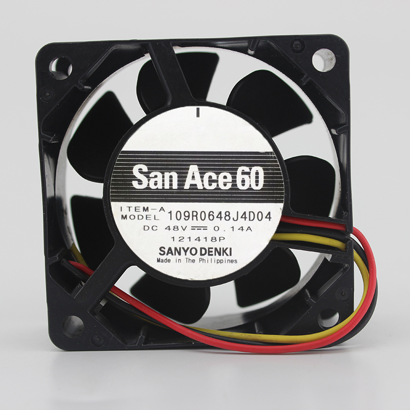 Original 6025 109R0648J 6cm 48V 0.14A 3-wire cooling fan