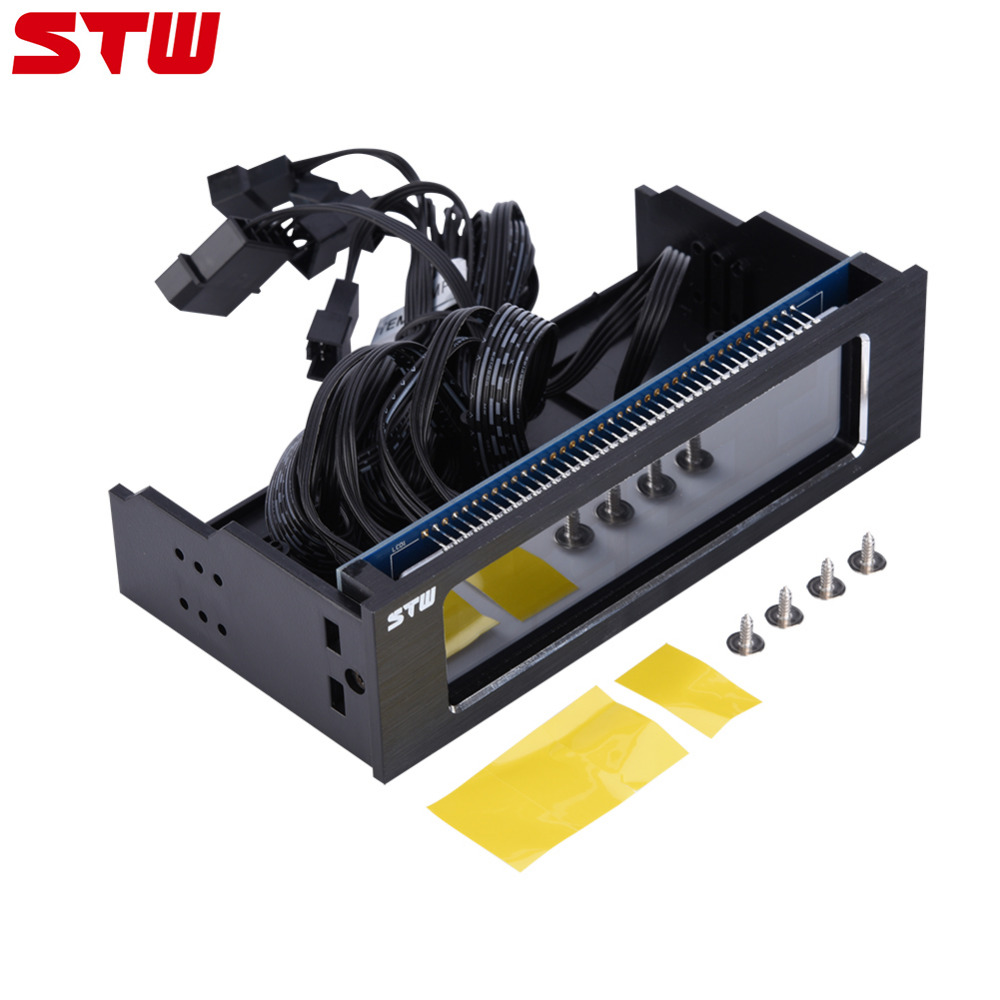 STW 4 Fans Speed Computer Fan Controller CPU Temperature Sensor Fans Cooling Drive Front LCD Panel CPU Temperature Controller