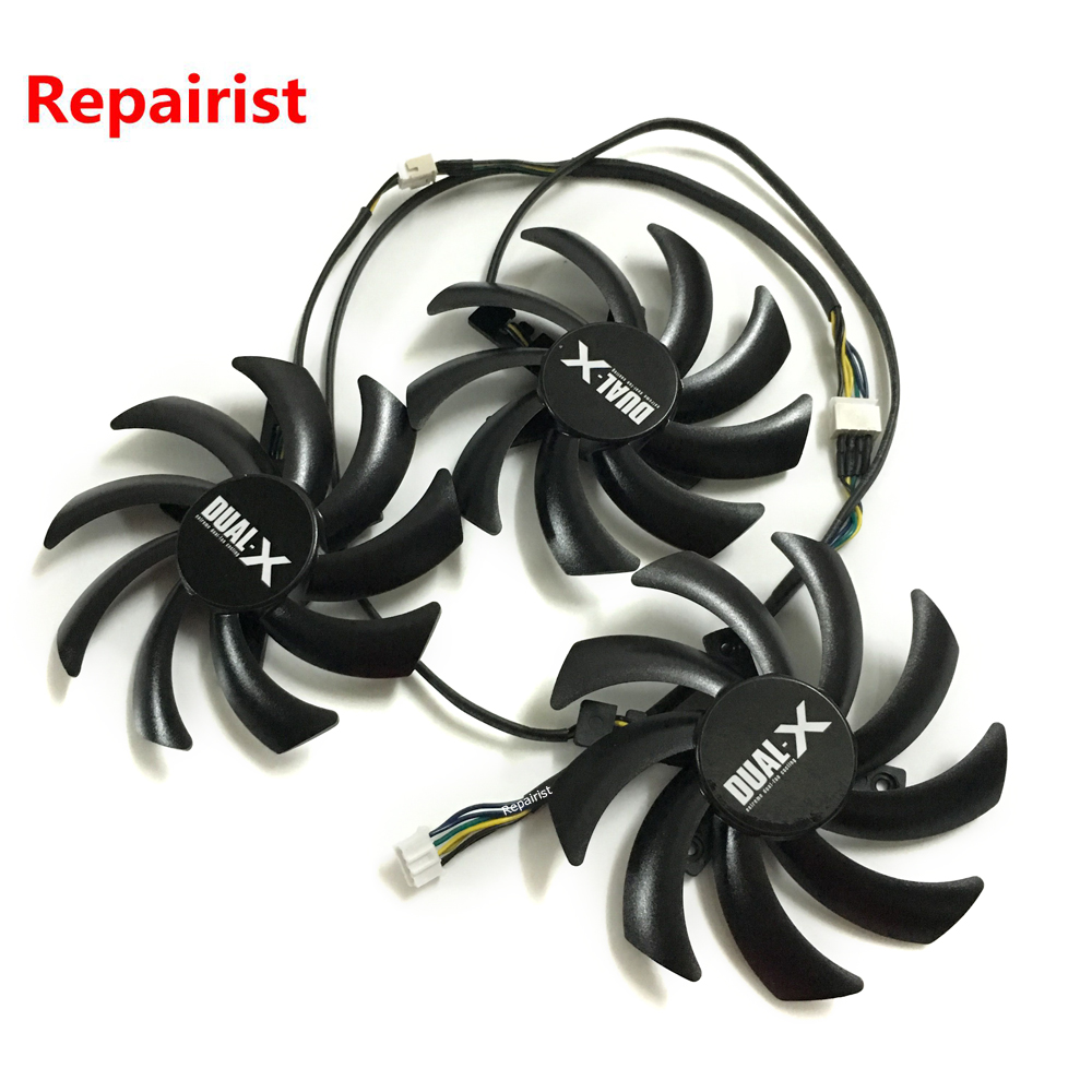 3Pcs/Lot graphics Card Fan VGA Cooler Fans for Sapphire R9 290 Tri-X OC Video card cooling