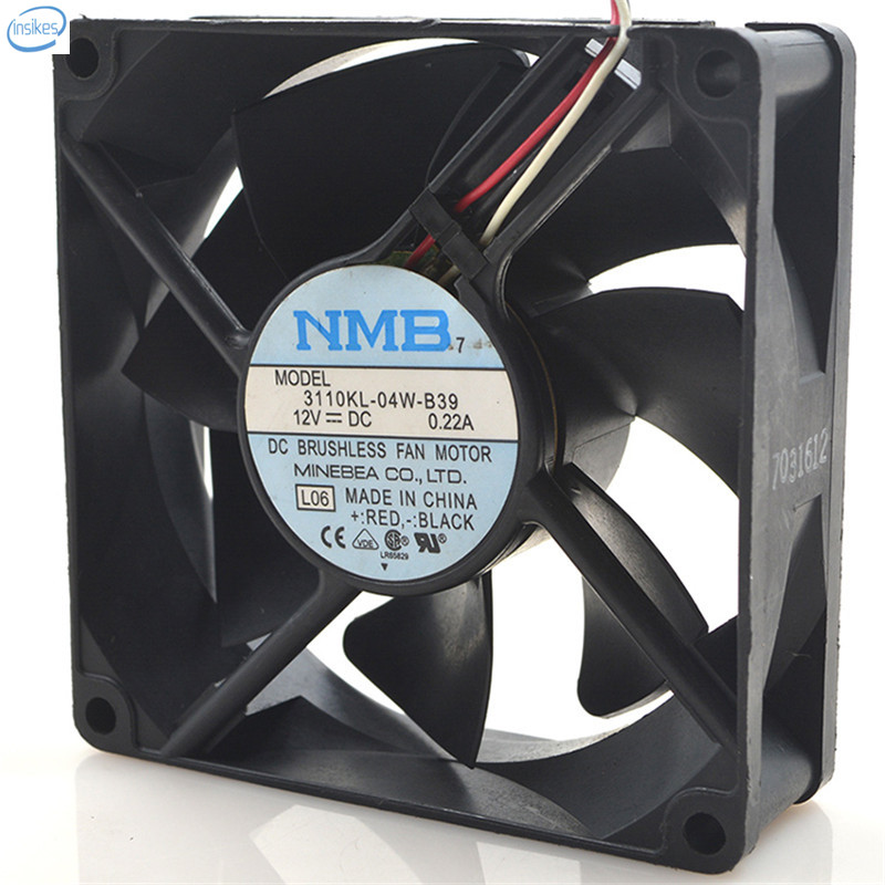 Original 3110KL-04W-B39 Computer Blower Cooling Axial Fan DC 12V 0.22A 2.04W 8025 80*80*25mm 2700RPM 3 Wires