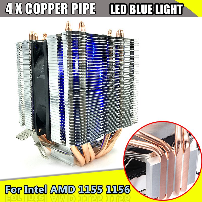 4 Heatpipe CPU Cooler Heat Sink for Intel LGA 1150 1151 1155 775 1156 AMD New