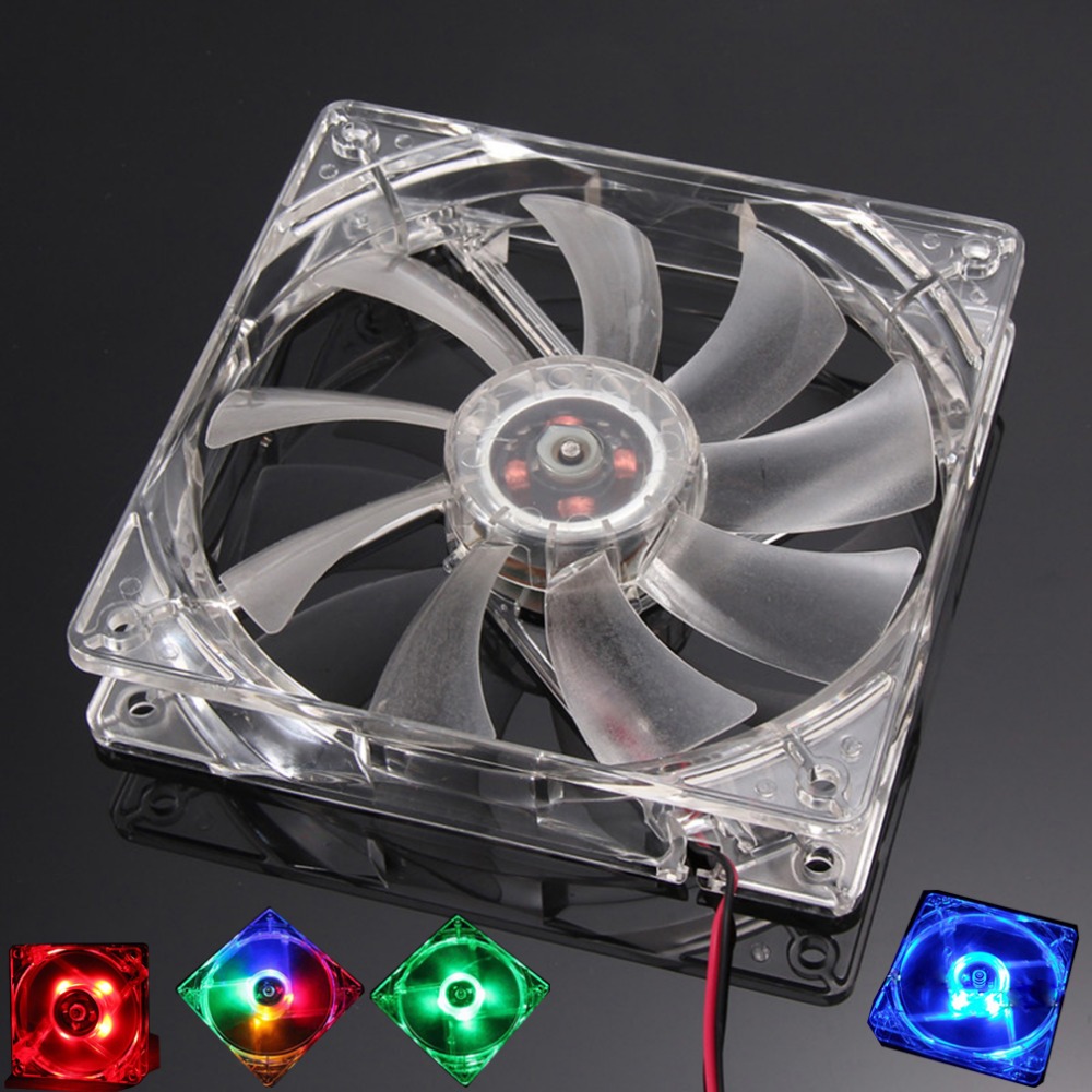 PC Computer Fan Quad 4 LED Light 120mm PC Computer Case 12V Cooling Fan Mod Quiet Molex Connector Easy Installed Fan Colorful