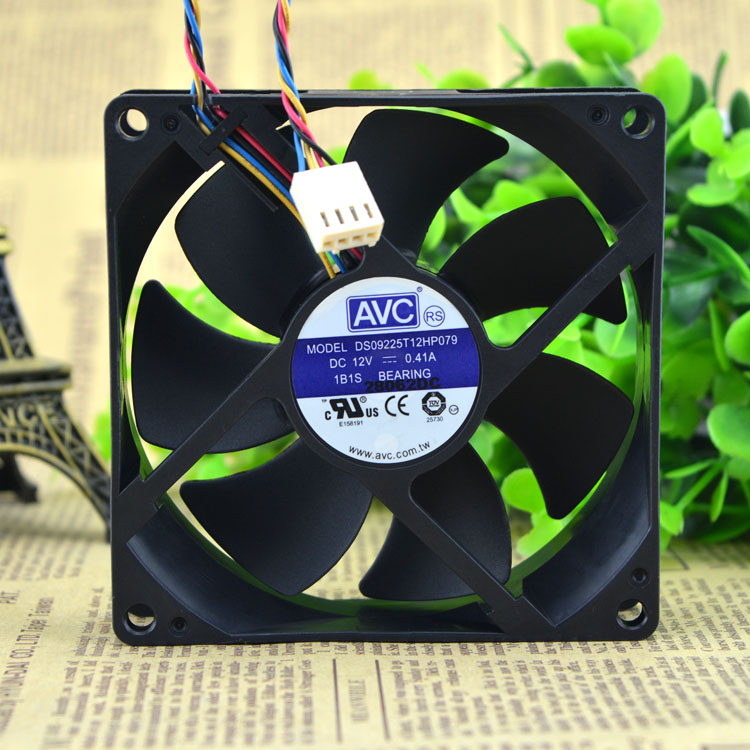 Original AVC DS09225T12HP079 DC 12V 0.41A 9025 4-wires PWM CPU large air flow cooling fan