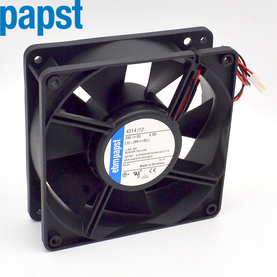 2pcs 120*120*38MM MULTIFAN 4214/12 24V 4.3W inverter cooling fan 2-wire for papst