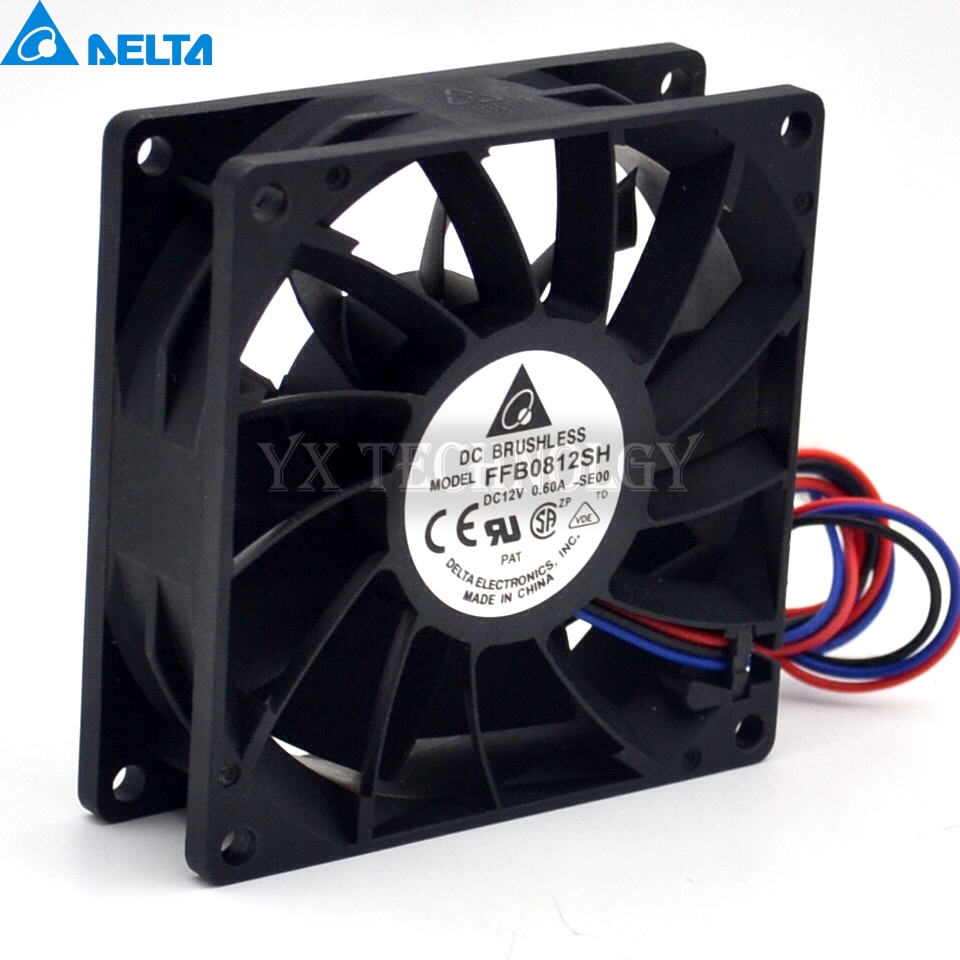Delta New and original inverter fan FFB0812SH 8025 12V big fan pressure 80*80*25mm