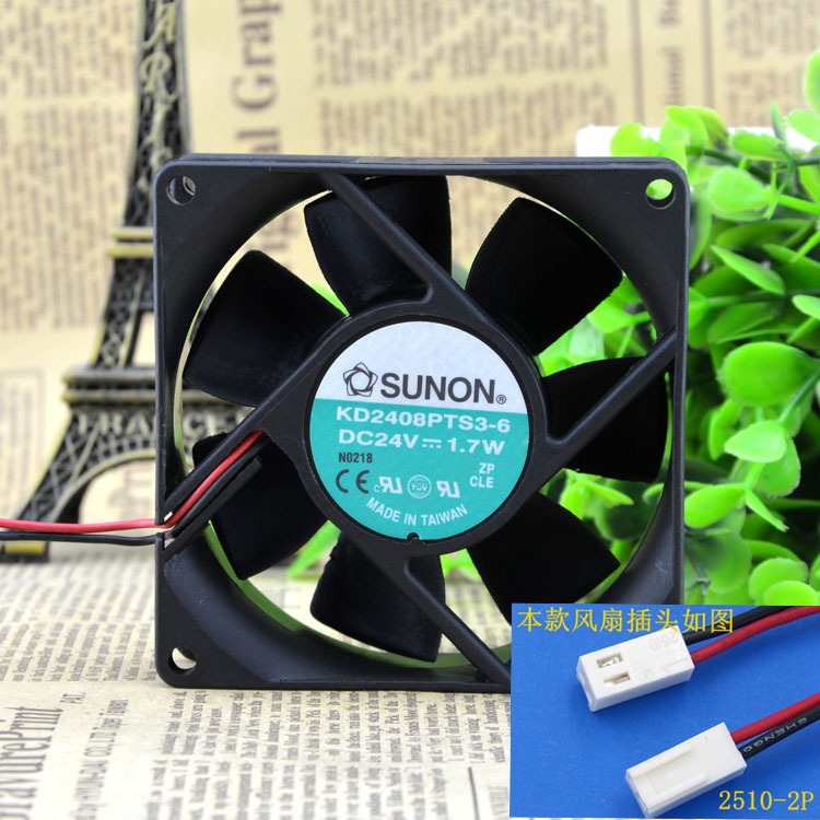 SUNON KD2408PTS3-6 8025 80mm 80*80*25 Mm DC 24V 1.7W Axial Radiator Cooling Fan