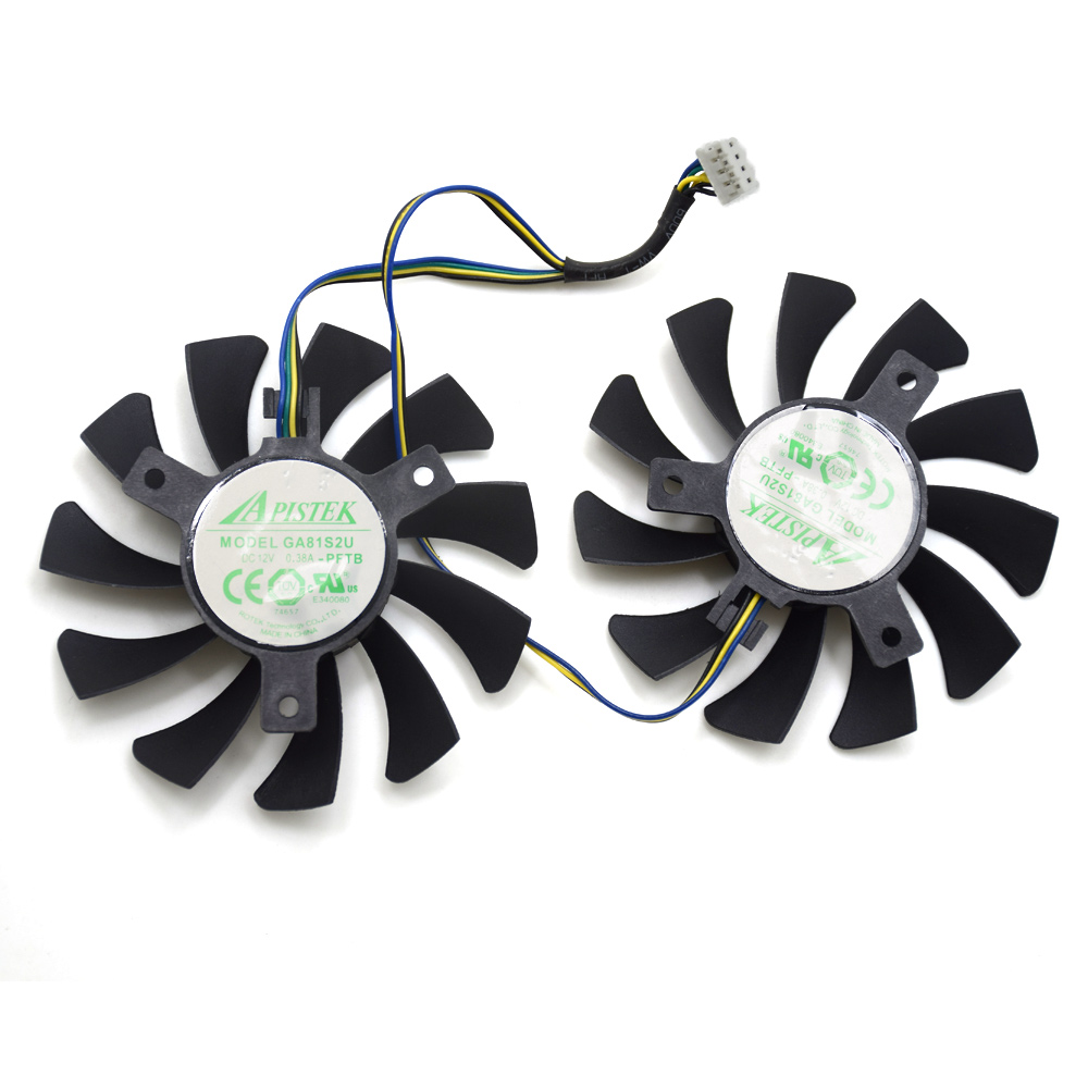 Original 75mm APISTEK GA81S2U PFTB DC 12V 0.38A 4Pin GTX660 Graphics Video Card Cooling Daul Fan