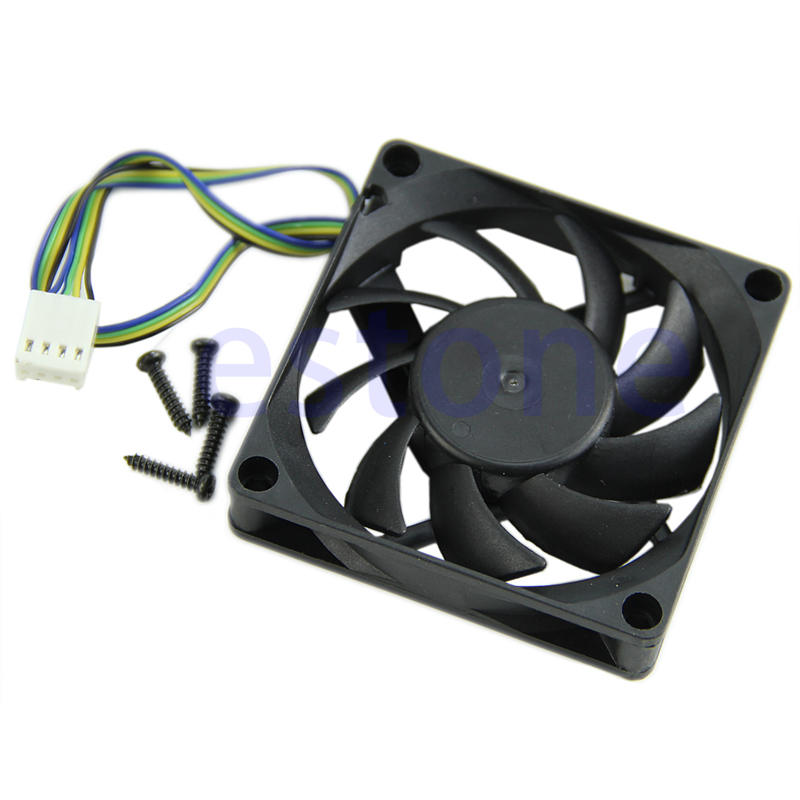 Hydro Bearing 4 Pin 12V DC 70x70x15mm Black Compuer Fan Cooler Brushless Cooling Blower Fan For Computer