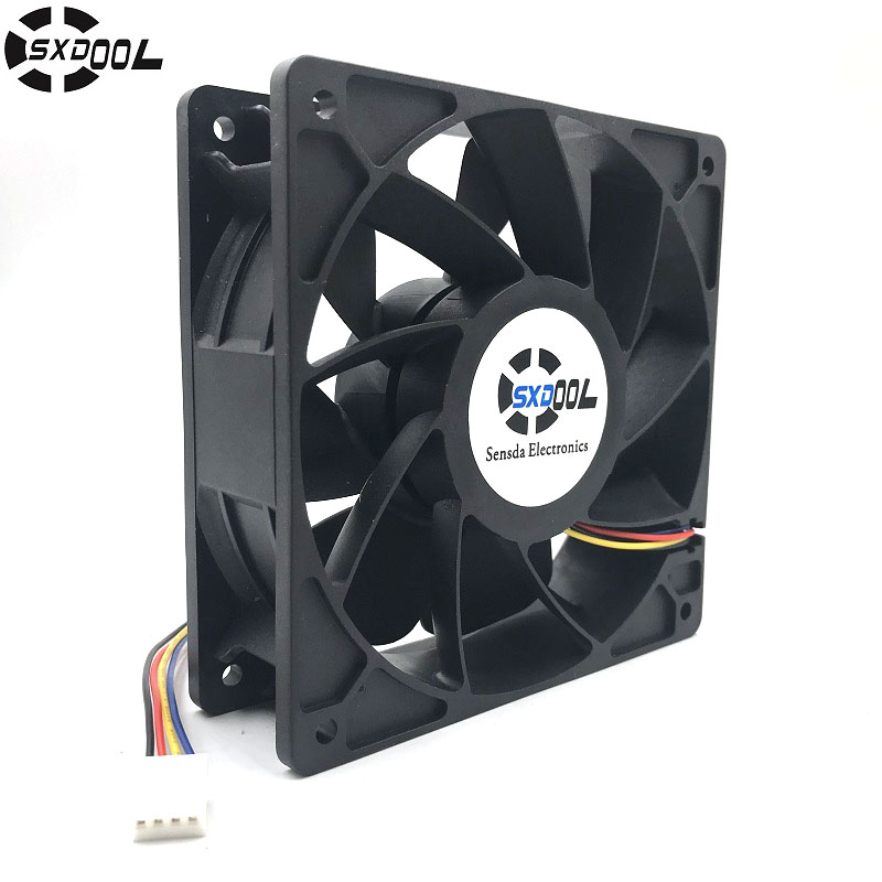 Cooling Fan Replacement D12BM-12D 4-pin Connector PWM 12038 12v 2.3A 6000RPM For Antminer Bitmain S7 S9 USEFUL