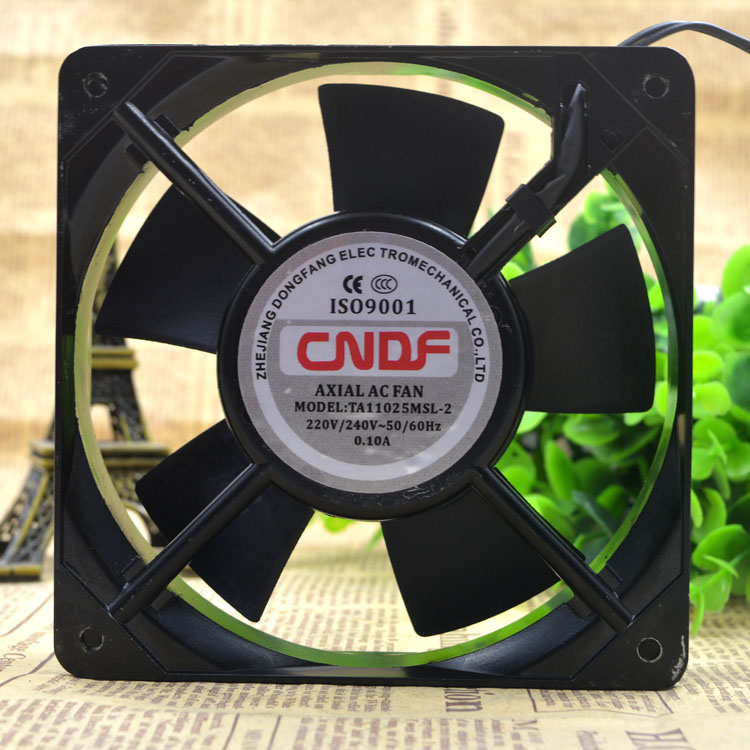 Gdstime 2 pcs 120x38mm Double Ball Bearing 2 Wires 220V 240V AC Fan 120mm Metal Case Cooling Fan 12cm Axial Fan 240 Volt AC