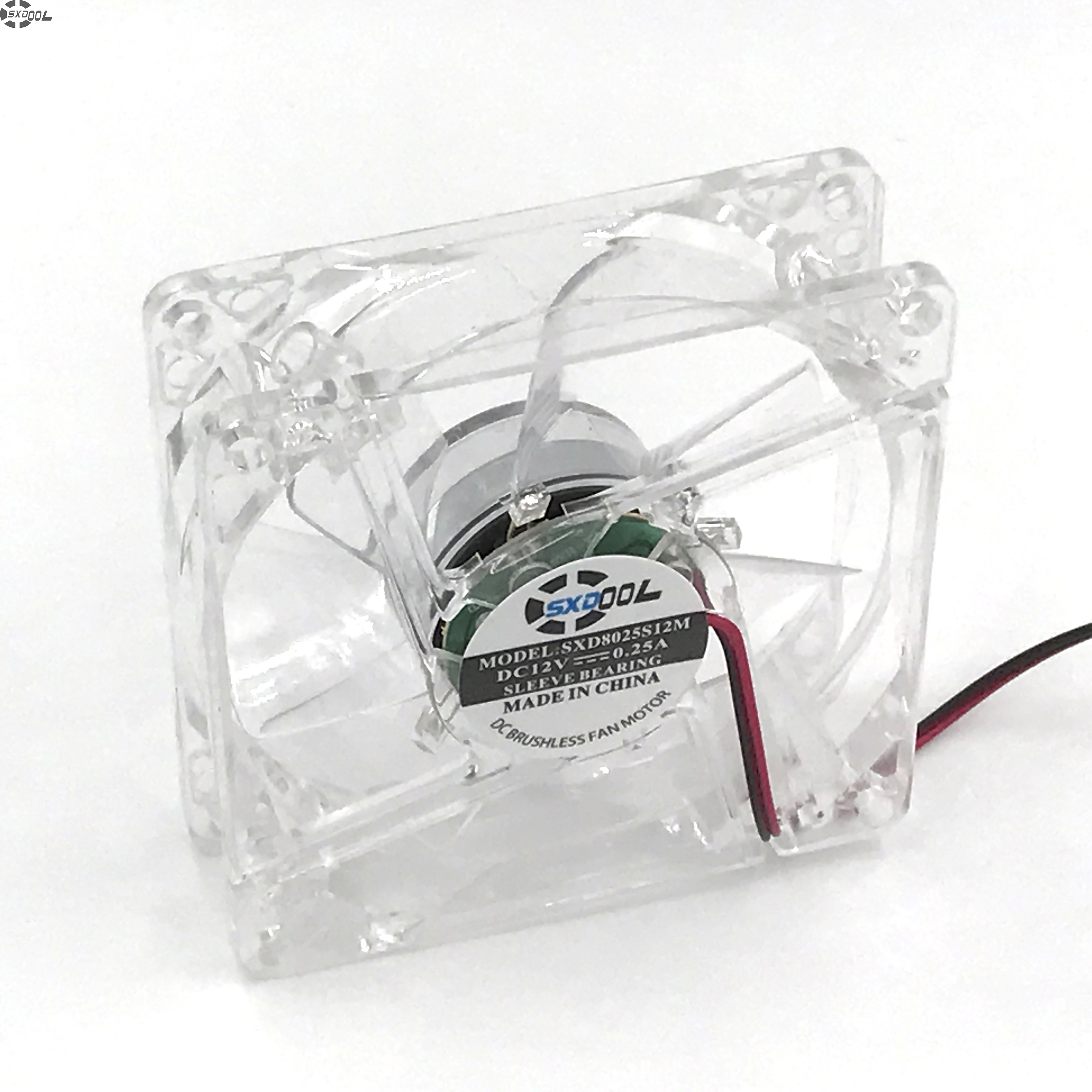 pc computer fan 80mm with 4ea led 8025 8cm silent DC 12V LED luminous chassis molex 4D plug axial fan