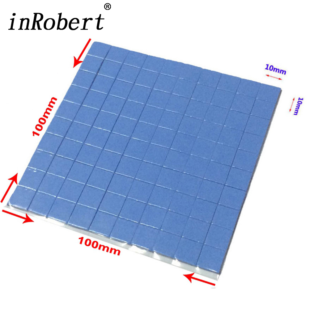 100 Pcs Blue 10mm*10mm*1mm GPU CPU Heatsink Cooling Conductive Silicone Pad Thermal Pad