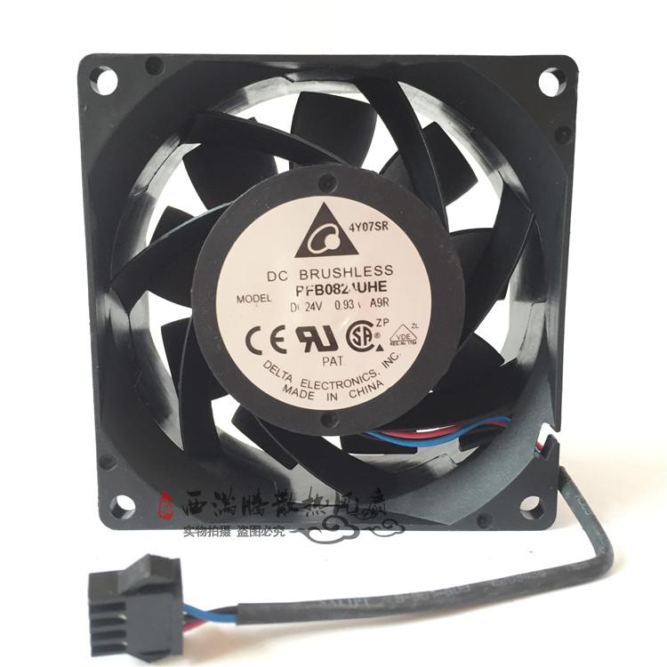 New Delta PFB0824UHE 8038 24V 0.93A 80mm long * 80mm high * 38mm wide 4-wire PWM temperature control inverter fan