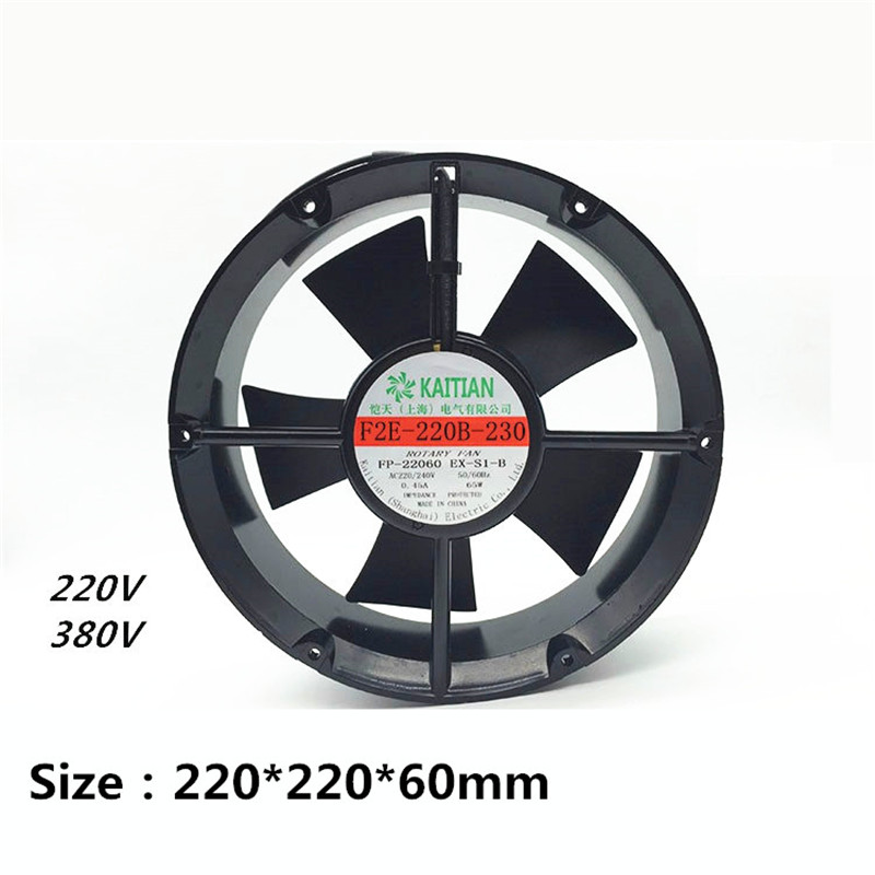 F2E-220B-230 220*220*60mm 220V/380V 0.45A 65W Axial Fan Cabinet Cooling Fan Small Blower