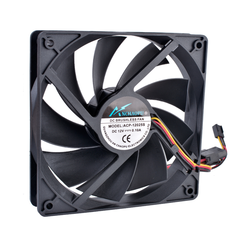 Free shipping AnChaoPu 12025 120mm fan 120x120x25mm 12V 0.10A Computer CPU cooler cooling fan Ultra-quiet computer power cooling