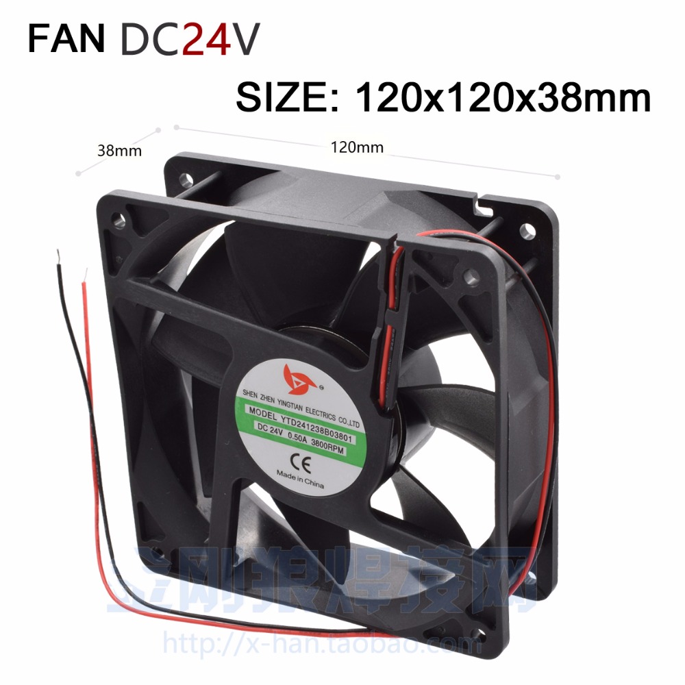 Cooling Fan copper core DC 24v ,120x120 radiator 38mm thick for Inverter welding machine