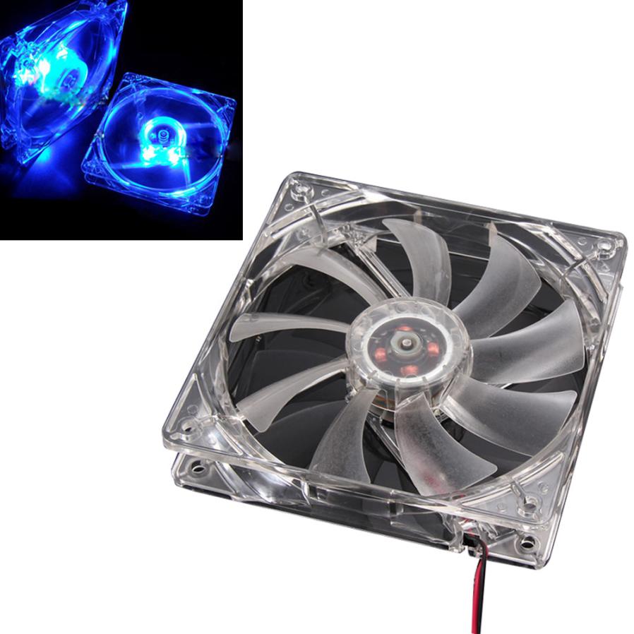 Best Price Quad 4-LED Light Neon Clear 120mm PC Computer Case pc modding Cooling Fan Mod 2.8