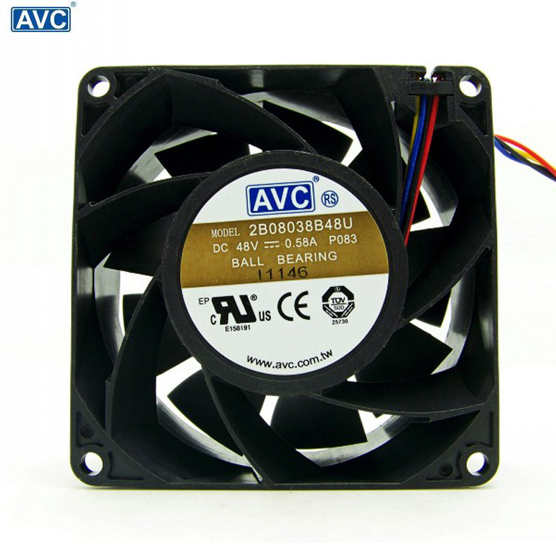 Free delivery.12CM 120255 DBTA1225B8S 48V 0.50A 4-wire switch cooling fan