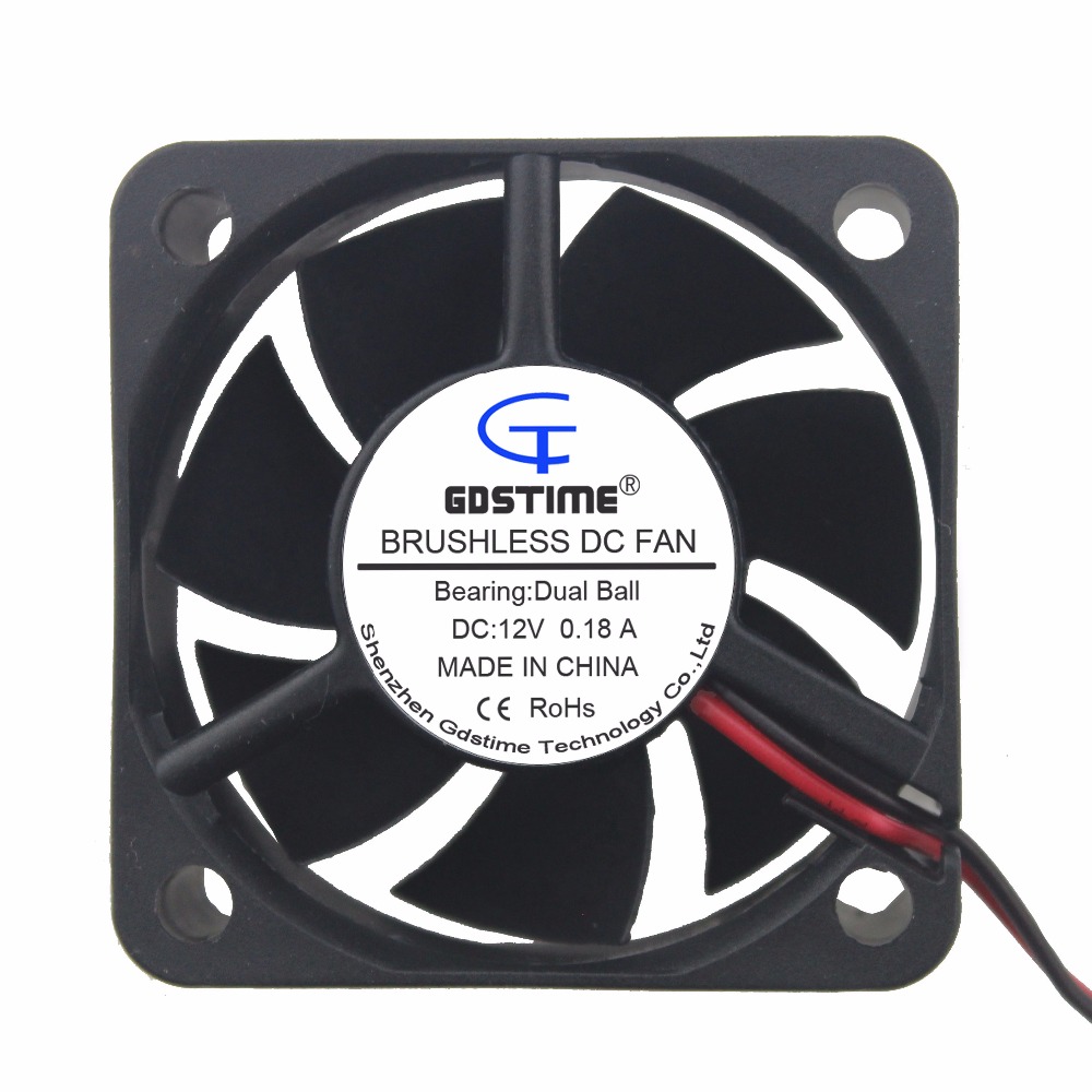 Gdstime 5 Piece High Speed 12V 50x50x20mm 5020 Ball Bearing 5cm DC Industrial Motor Equipment Case Cooling Fan 50mm x 20mm