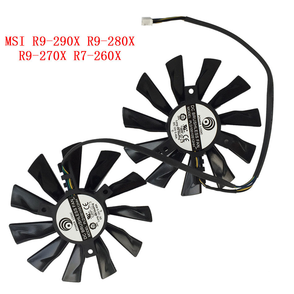 New Original Cooling Fan For MSI R9-290X R9- 280X R9-270X R7-260X GAMING PLD10010S12HH Laptop Cooler Radiators Cooling Fan