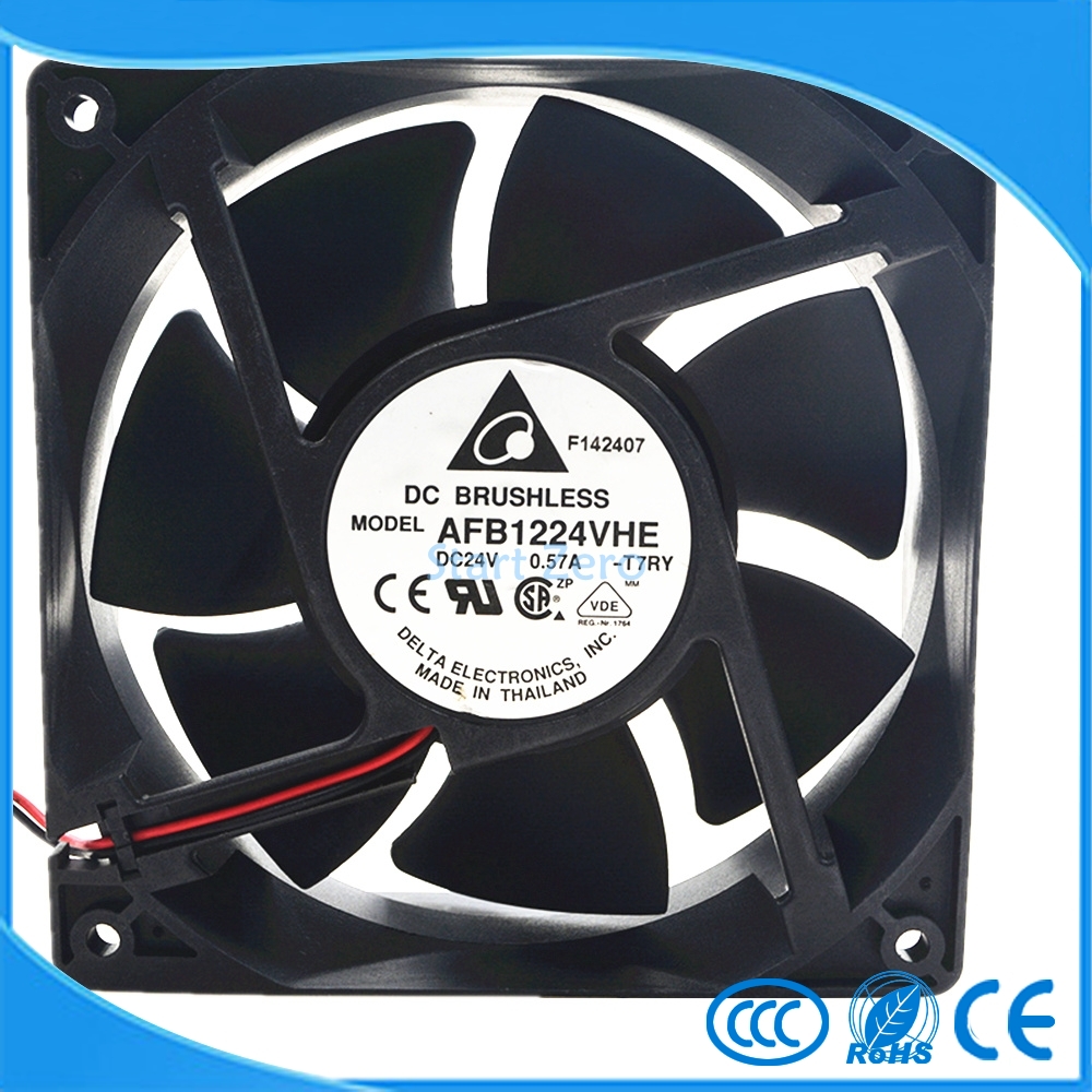 Original DELTA AFB1224VHE 24V 0.57A 12038 12cm Double ball bearing cooling fan 2wire