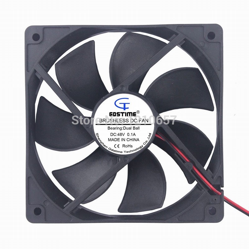 1PCS Gdstime 120mm X 25mm 12cm Ball Bearing DC 48V 0.1A Server Square Axial Cooling Fan