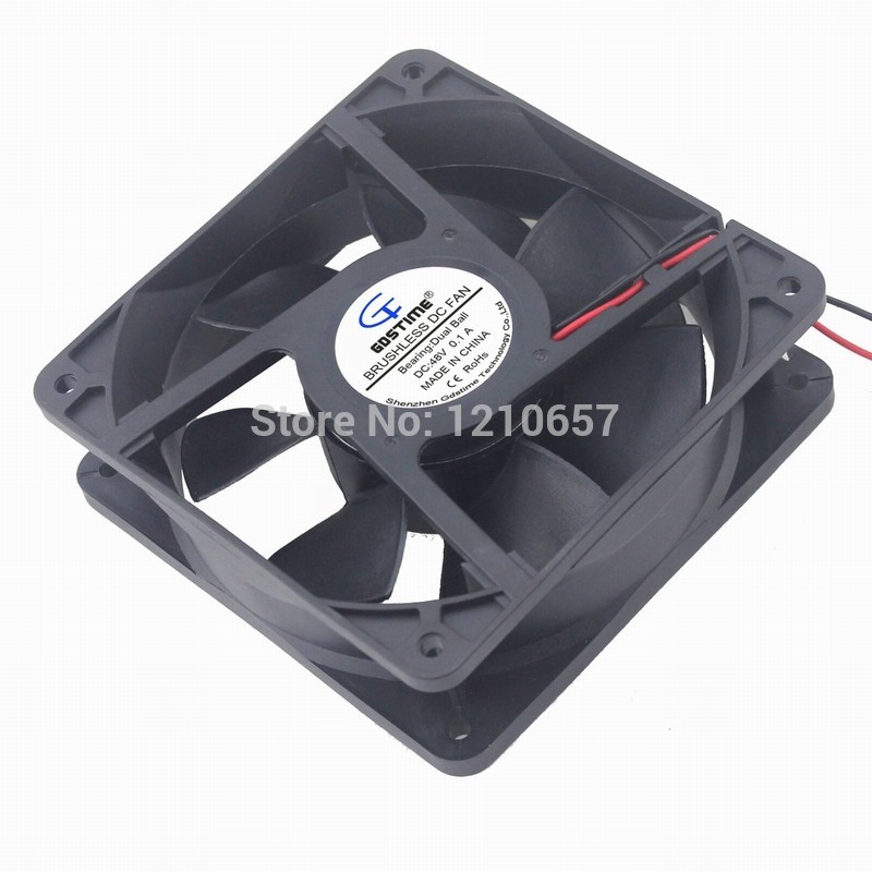 1PCS Gdstime 120mm X 38mm 12cm Ball Bearing DC 48V 0.15A Server Square Axial Cooling Fan