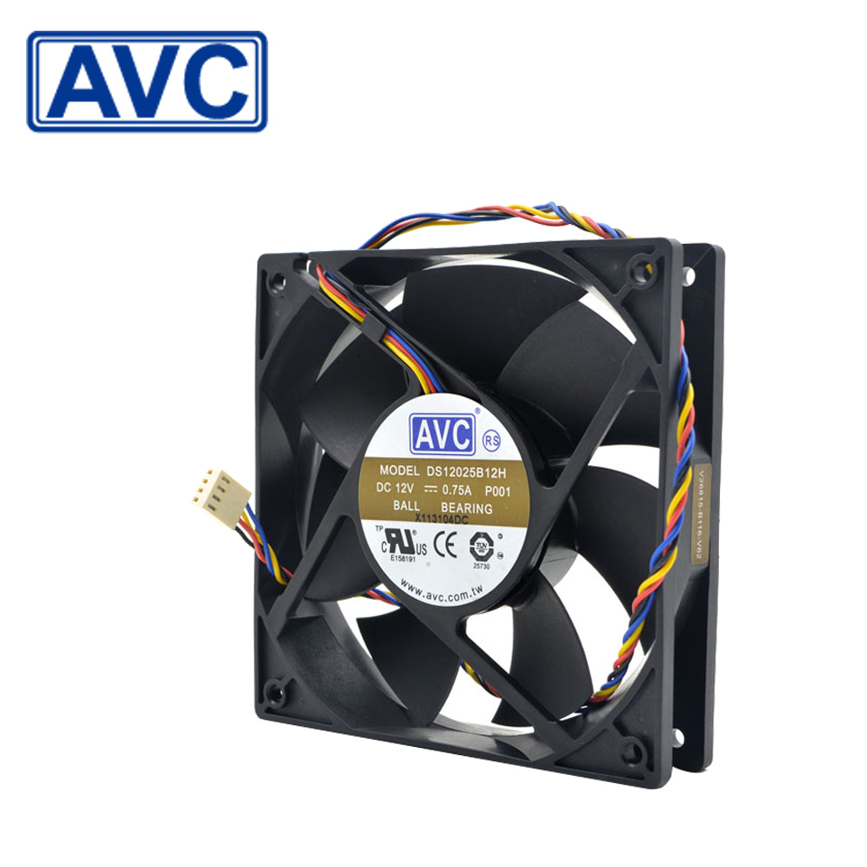 Free shipping original AVC DS12025B12H P001 120x120x25mm 12025 DC 12V 0.75A Cooling Fan pwm