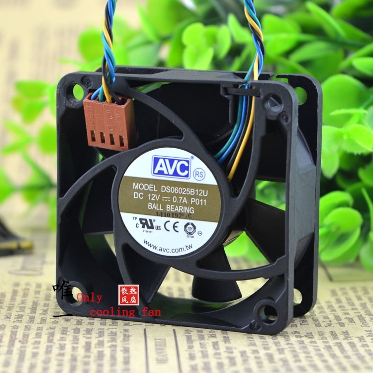 Free shipping original 6025 12V 0.7A 6cm/ DS06025B12U cm 4 wire temperature control CPU cooling fan 20pcs/lot