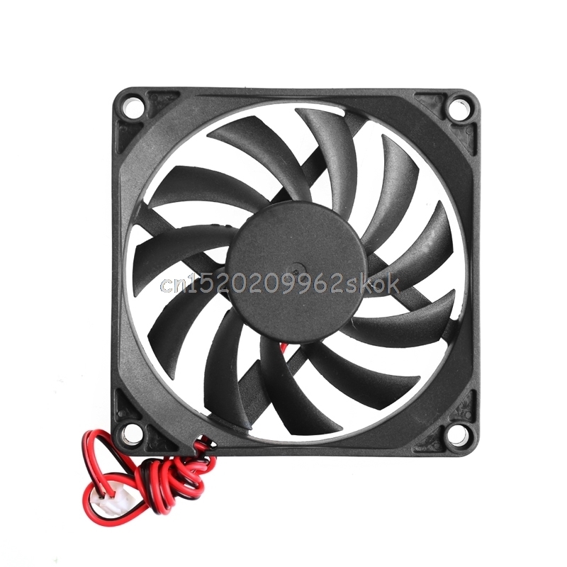 12V 2-Pin 80x80x10mm for PC Computer CPU System Heatsink Brushless Cooling Fan 8010 #H029#