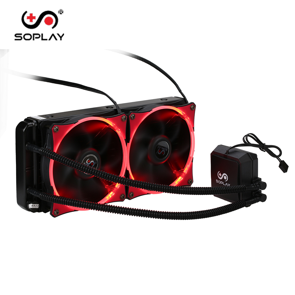 SOPLAY Liquid Freezer Water Liquid Cooling System CPU Cooler Hydraulic Bearing 120mm Dual Adjustable PWM Fan Colorful LED Light