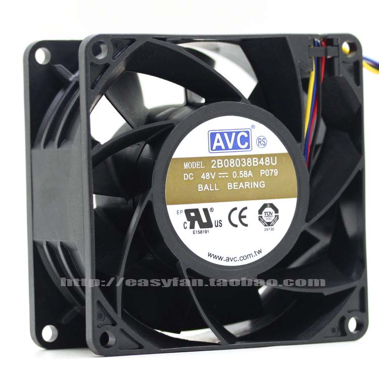 NEW AVC 2B08038B48U 8038 8CM 48V 0.58A cooling fan