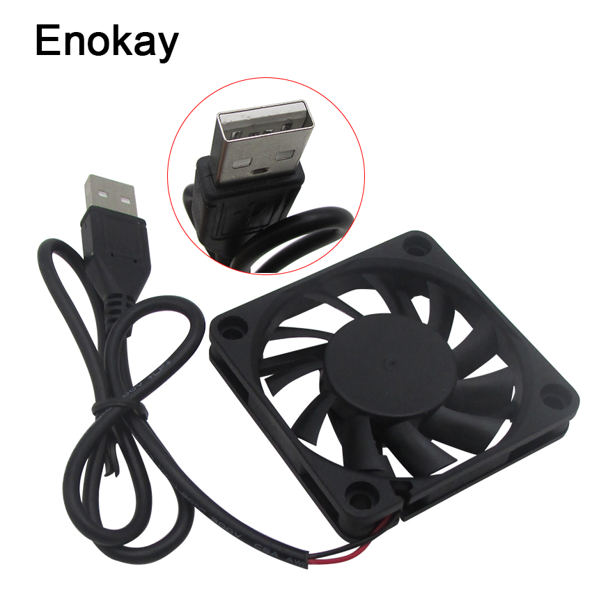 1pc Enokay Brushless USB DC Cooler Fan 5V 60mm 60x60x10mm 6010 6cm For Computer PC CPU Case Cooling