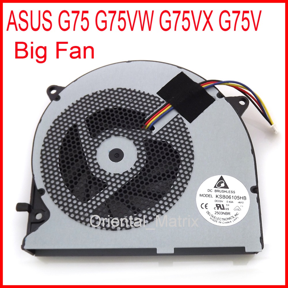 KSB06105HB-AJ10 KSB06105HB Cooler Fan Replacement For ASUS G75 G75VW G75VX G75V Computer Big Cooling Cooler Fan