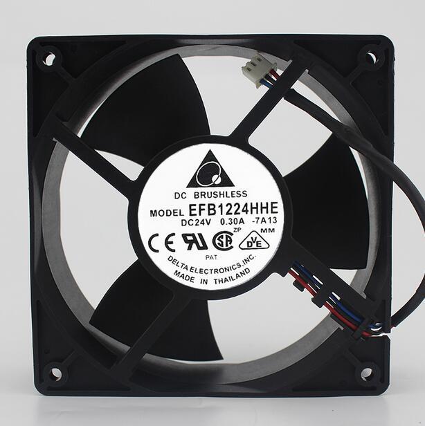 Wholesale Delta 12038 12CM EFB1224HHE DC 24V 0.30A 3-line Double Ball Cooling Fan Inverter