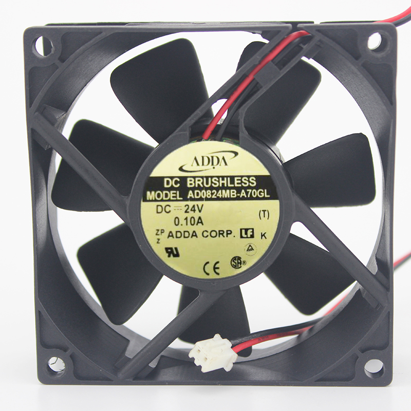 Original ADDA 8025 80*80*25mm 8CM AD0824MB-A70GL DC 24V 0.10A 2 line inverter cooling fan