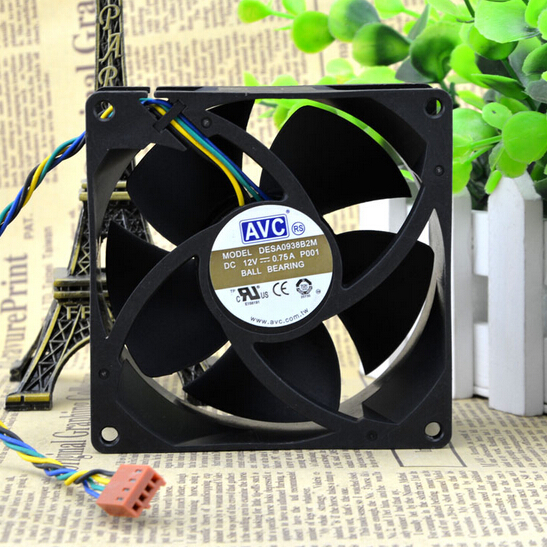 AVC 9038 9CM DESA0938B2M 0.75A 4 line PWM temperature control double ball fan