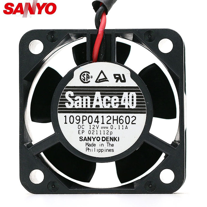 Original SANYO 109P0412H602 4020 40*40*20mm DC 12V 4CM 0.11A server inverter cooling fan