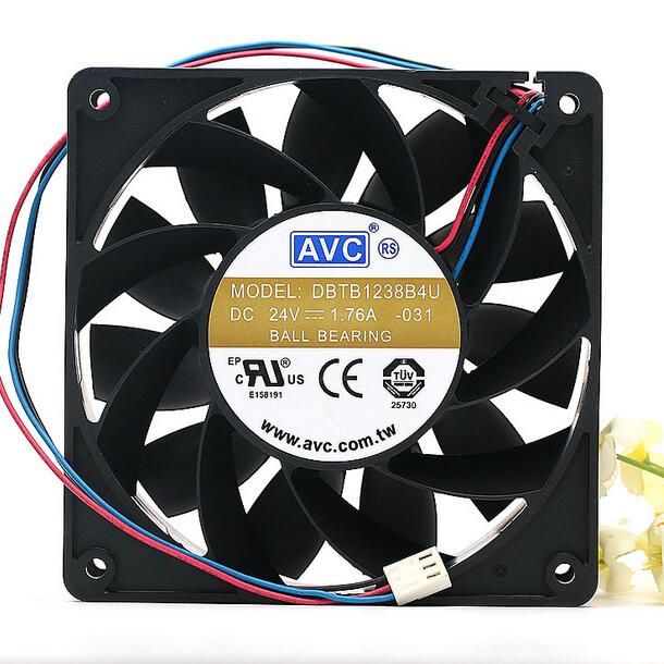 AVC DBTB1238B4U DC 24V 1.76A 12CM 12038 120*120*38MM 3-wires inverter cooling fan