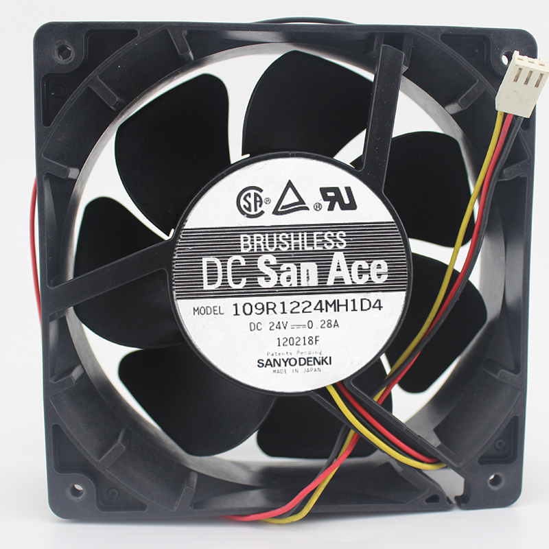 Sanyo 109R1224MH1D4 DC 24V 0.28A 120x120x38mm Server Square fan 3-wire