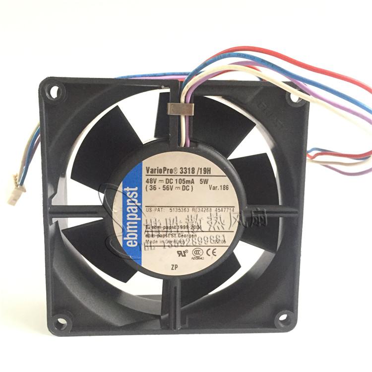 New ebmpapst 3318 / 19H 48V 5W 9CM 9232 92 * 92 * 32mm four-wire inverter cooling fan