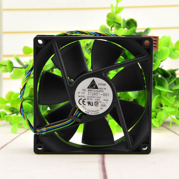 Free Shipping Original Delta AUB0912VH 9cm 90mm 90*90*25MM 92*92*25MM 9225 DC 12V 0.60A 4-pin pwm computer cpu cooling fans