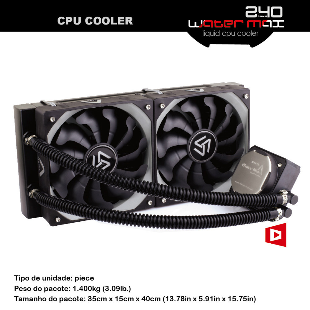 ALSEYE Water Cooling CPU Cooler TDP 320W Processor Cooler Dual PWM 120mm fan for computer CPU LGA115x/1366/2011/AM2/AM3/AM4 All